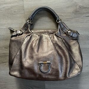 Salvatore Ferragamo Shimmering Bronze Hobo Bag